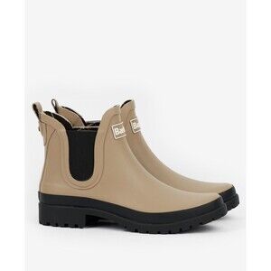 Barbour Mallow Men’s Wellington Rain Boots Putty Rubber Size 8